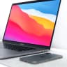 Sample stock photo of an open laptop on a light surface